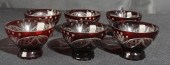 SIX BOHEMIAN RUBY TO CLEAR CRY