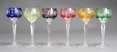 SIX BOHEMIAN VARIED-COLOR-TO-C
