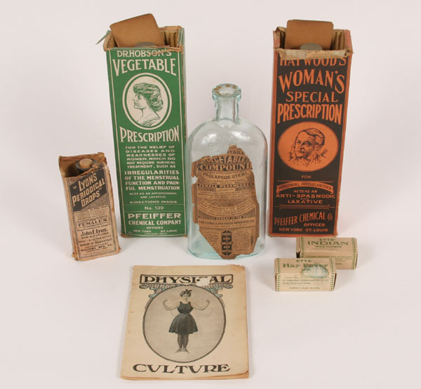 Six bottles, five with box and a