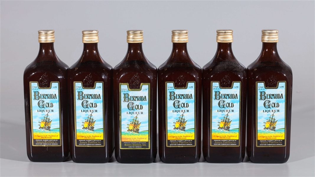 Six bottles of Bermuda Gold liqueur
