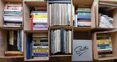 SIX BOXES OF BOOKS AND THREE B