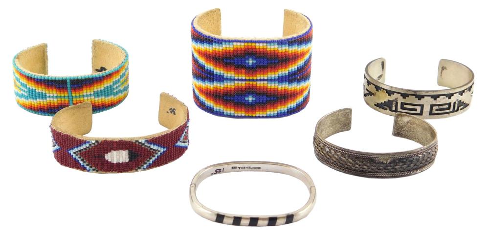 SIX BRACELETS, THREE STERLING
