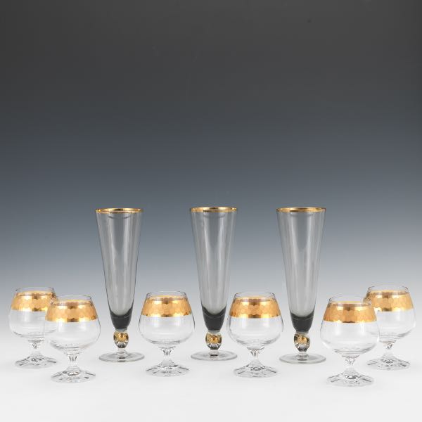 SIX BRANDY SNIFTERS AND THREE