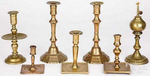 SIX BRASS AND BELL METAL