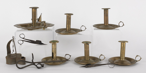 Six brass saucer base