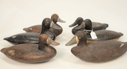 SIX BROADBILL DUCK DECOYS, TO