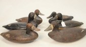 SIX BROADBILL DUCK DECOYS, TO