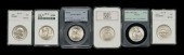 Six BU U.S. commemorative silv