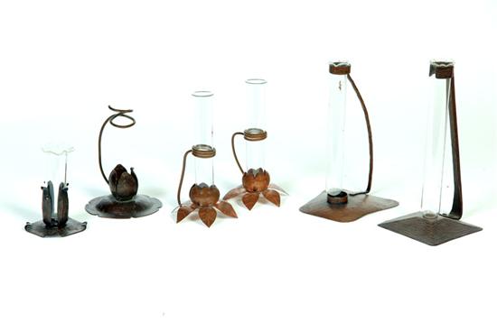 SIX BUD VASES.  American  20th
