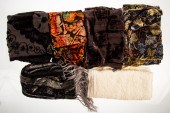 SIX BURNOUT VELVET SCARVES of