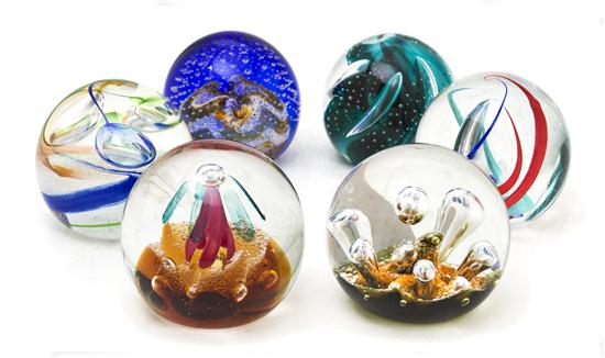 Six Caithness Glass Paperweights