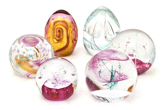 Six Caithness Glass Paperweights