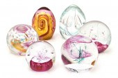Six Caithness Glass Paperweigh