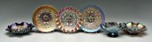 Six carnival glass bowls, all