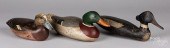 SIX CARVED AND PAINTED DUCK DE