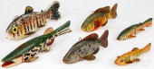 SIX CARVED AND PAINTED ICE FIS
