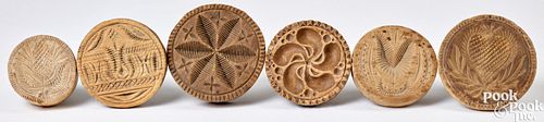 SIX CARVED BUTTER PRINTSSix