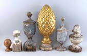 SIX CARVED WOODEN ARCHITECTURA