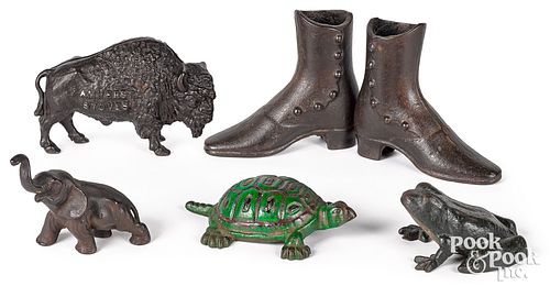 SIX CAST IRON DOORSTOPS, EARLY 20TH