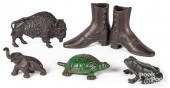 SIX CAST IRON DOORSTOPS, EARLY