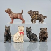 SIX CAST IRON FIGURAL BANKS19t