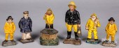SIX CAST IRON OLD SALT AND MAR