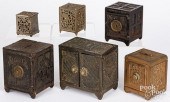SIX CAST IRON SAFE STILL BANKS