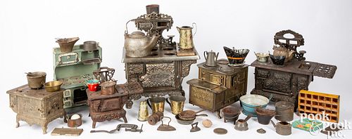 SIX CAST IRON TOY STOVESSix cast