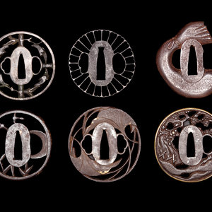 Six Cast Iron Tsuba 19TH CENTURY