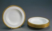 SIX CAULDON GOLD RIM PORCELAIN