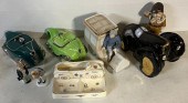 SIX CERAMIC AUTO RELATED ITEMS