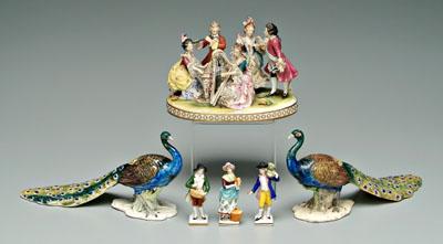 Six ceramic figures: porcelain