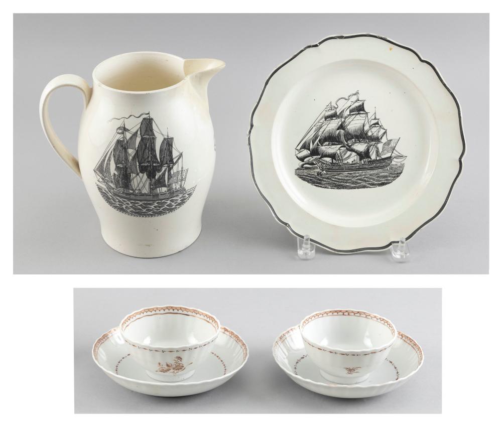 SIX CERAMIC SERVING PIECES LATE