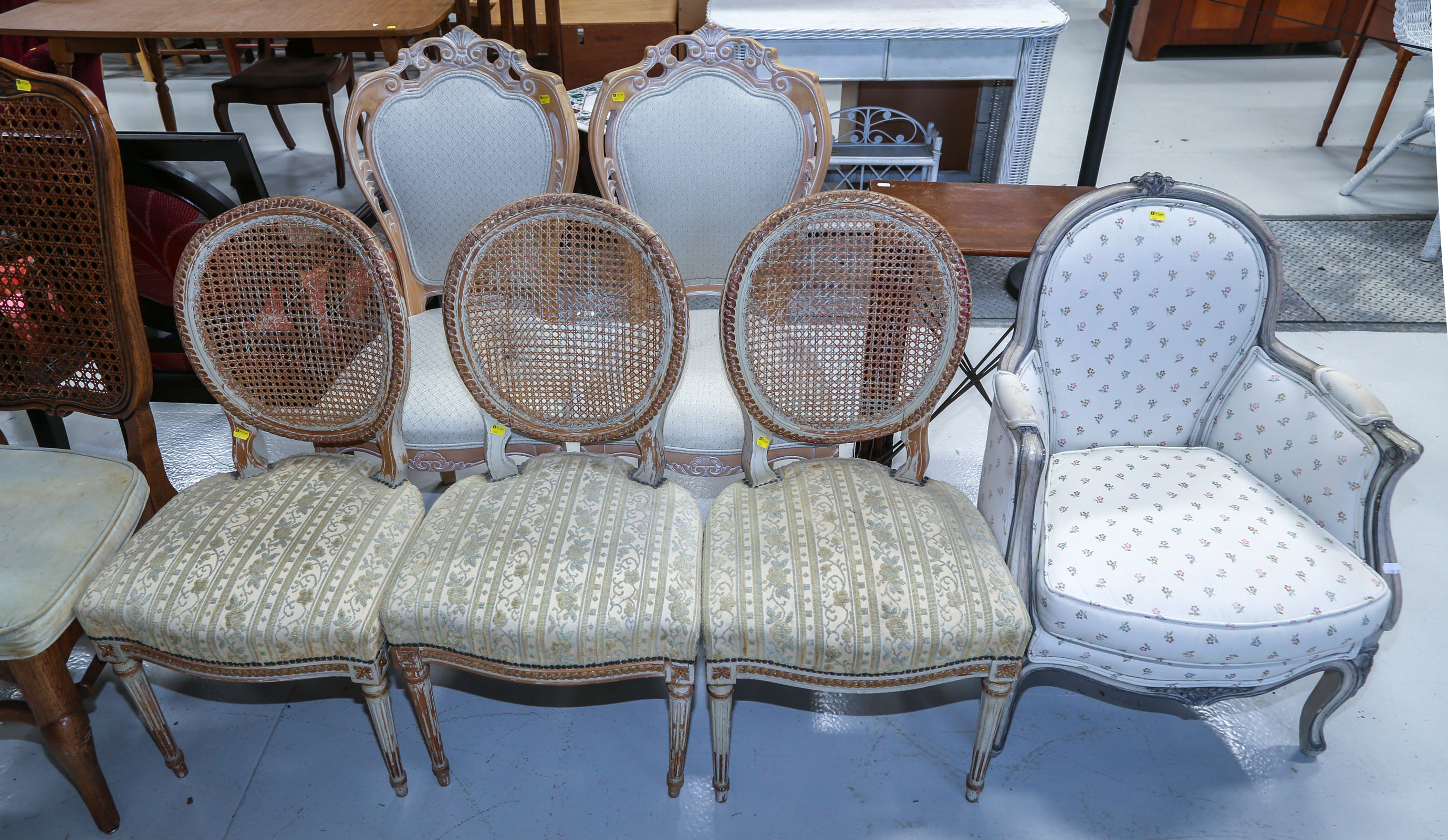 SIX CHAIRS & A SET OF NESTING