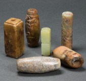 SIX CHINESE ARCHAISTIC JADE CY
