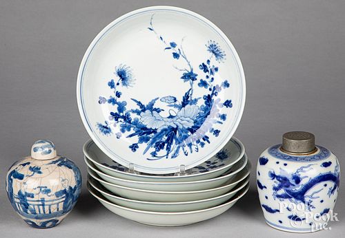 SIX CHINESE BLUE AND WHITE