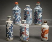 SIX CHINESE BLUE AND WHITE AND