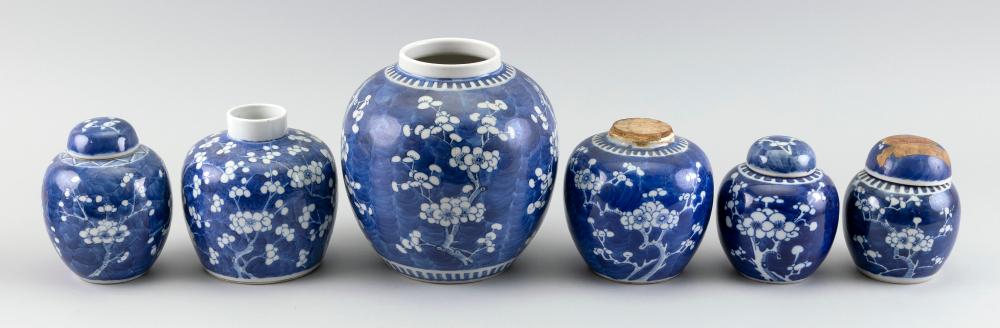 SIX CHINESE BLUE AND WHITE