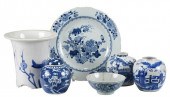 SIX CHINESE BLUE AND WHITE POR