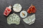 SIX CHINESE CARVINGS AND SNUFF