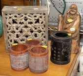 SIX CHINESE DECORATIVE WOOD CA