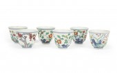 SIX CHINESE DOUCAI PORCELAIN W