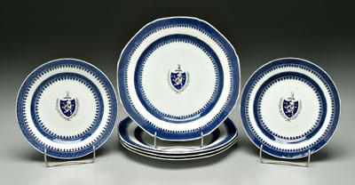 Six Chinese export armorial plates,