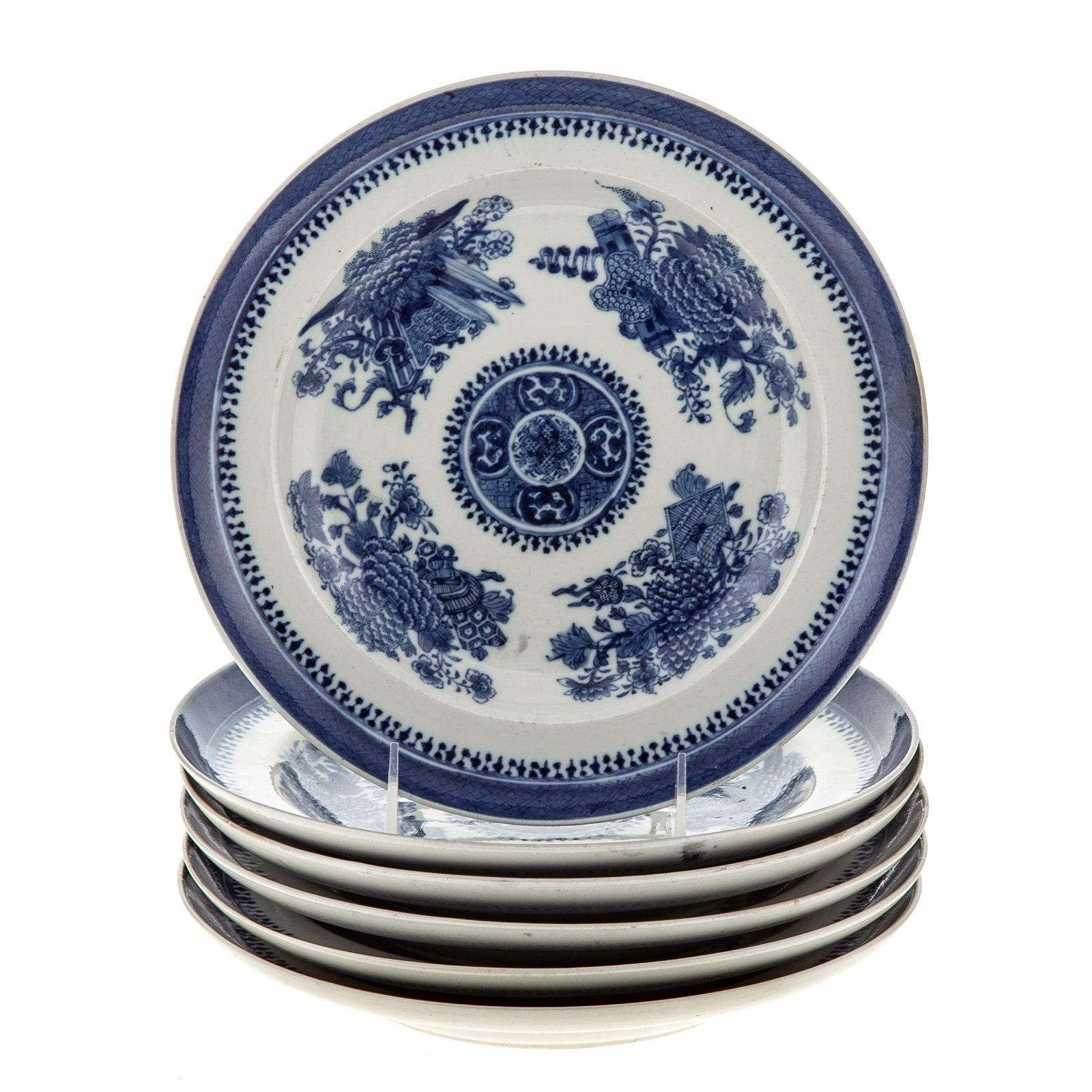 SIX CHINESE EXPORT BLUE FITZHUGH