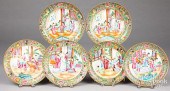 SIX CHINESE EXPORT ROSE CANTON