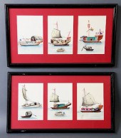 SIX CHINESE EXPORT WATERCOLORS