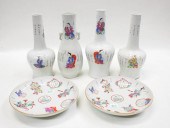 SIX CHINESE FAMILLE ROSE PORCE