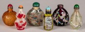 SIX CHINESE GLASS SNUFF BOTTLE