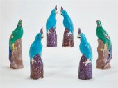 SIX CHINESE GLAZED PORCELAIN M