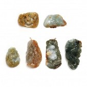 SIX CHINESE GREEN AND BROWN JA